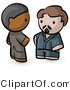 Vector of Cartoon Indian and White Guy Talking by Leo Blanchette