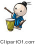 Vector of Cartoon Japanese Guy Playing Drum by Leo Blanchette