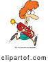 Vector of Cartoon Lady Running with Dynamite by Toonaday