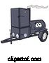 Vector of Cartoon Lang Offset Barbeque Smoker Trailer Mascot by LaffToon