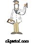 Vector of Cartoon Male Doctor Wearing a Mask and Listening Through a Stethoscope by Djart