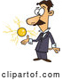 Vector of Cartoon Male Electrical Engineer, Nicola Tesla, with a Floating Ball of Energy by Toonaday