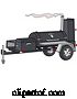 Vector of Cartoon Meadow Creek TS120 Barbeque Smoker Trailer by LaffToon