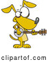 Vector of Cartoon Musician Dog Playing a Banjo by Toonaday