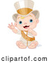 Vector of Cartoon New Year Baby Wearing a Sash and Top Hat by Pushkin
