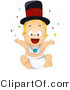 Vector of Cartoon New Years Baby Boy Throwing Confetti into the Air by BNP Design Studio