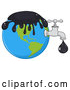 Vector of Cartoon Oil Drop Leaking from a Faucet from Planet Earth by Hit Toon