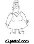 Vector of Cartoon Outlined Lady with Fat Arms, Wearing a Dress by Djart