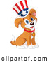 Vector of Cartoon Patriotic Puppy Wearing an American Top Hat by Pushkin