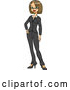 Vector of Cartoon Proud Professional Businesswoman Posing by Cartoon Solutions