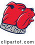Vector of Cartoon Red Bulldog Head in Profile, Facing Right by Patrimonio
