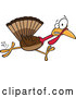 Vector of Cartoon Scared Thanksgiving Turkey Bird Running by Toonaday