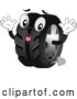 Vector of Cartoon Shocked Tire Mascot Leaking Air by BNP Design Studio