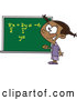 Vector of Cartoon Smart Black School Girl Solfing a Math Equation on a Chalk Board by Toonaday