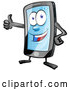 Vector of Cartoon Smart Phone Mascot Giving a Thumb up by Domenico Condello