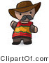 Vector of Cartoon Spanish Guy Wearing Cowboy Hat and Moustache by Leo Blanchette