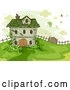 Vector of Cartoon St. Patrick's House on a Hill by BNP Design Studio