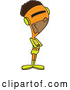 Vector of Cartoon Super Black Man Standing with His Arms Folded by Toonaday
