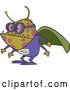 Vector of Cartoon Super Illness Bug Wearing a Cape by Toonaday