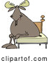 Vector of Cartoon Tired Moose Sitting on a Bed by Djart