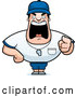 Vector of Cartoon Tough Coach Guy Pointing and Yelling by Cory Thoman