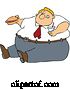 Vector of Cartoon Unhealthy Obese Guy Eating a Hamburger and Holding a Soda by Djart