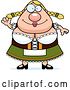 Vector of Cartoon Waving Chubby Oktoberfest German Lady by Cory Thoman