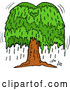 Vector of Cartoon Weeping Willow Tree with Tears by LaffToon
