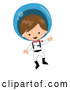 Vector of Cartoon White Astronaut Boy Floating in a Space Suit by Peachidesigns