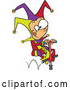 Vector of Cartoon White Boy Joker on a Pogo Stick by Toonaday