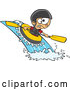 Vector of Cartoon White Boy White Water Rafting by Toonaday