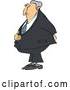 Vector of Cartoon White Business Man Holding His Stomach and Behind by Djart