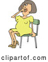 Vector of Cartoon White Lady Gasping and Sitting in a Chair by Djart
