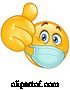 Vector of Cartoon Yellow Emoji Smiley Face Doctor Wearing a Surgical Mask and Giving a Thumb up by Yayayoyo