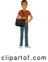 Vector of Casual Handsome Young Black Guy Carrying a Laptop Bag by Amanda Kate