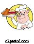 Vector of Chef Pig Holding a Pulled Pork Burger and Ribs on a Plate by LaffToon