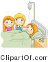 Vector of Children Visiting Sick Friend in a Hospital Bed by BNP Design Studio