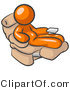 Vector of Chubby and Lazy Orange Guy with a Beer Belly, Sitting in a Recliner Chair with His Feet up by Leo Blanchette