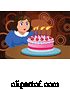 Vector of Chubby Lady Making a Wish and Blowing out Her Birthday Cake Candles by Mayawizard101
