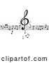 Vector of Clef Dropping down on Lines of Music Notes by Vector Tradition SM