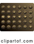 Vector of Collection of Tan Media Utton Icons on a Gold Background by Rasmussen Images