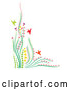Vector of Colorful Corner Border of Flowers Plants and Birds with Text Space by Cherie Reve