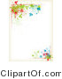 Vector of Colorful Floral Vines Around Antique White Copyspace Border Background Design by MilsiArt