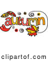 Vector of Colorful Sketched Autumn Season Word Art by Prawny
