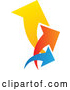 Vector of Colorful Trio Logo of Arrows Pointing up and to the Right by ColorMagic