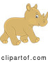 Vector of Cute Baby Rhinoceros Walking by Alex Bannykh