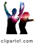 Vector of Dancing Couple with Silhouetted People and Lights on Their Bodies by KJ Pargeter