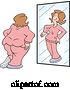 Vector of Delusional Fat White Cartoon Lady Seeing Herself As Skinny in the Mirror by Johnny Sajem