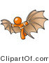 Vector of Determined Orange Guy Strapped in Glider Wings by Leo Blanchette