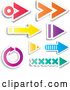 Vector of Digital Collage of Colorful Arrow Design Elements by KJ Pargeter